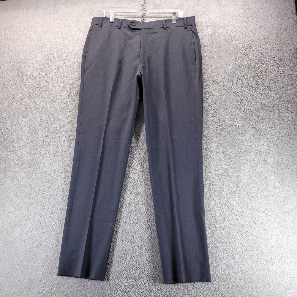 Brooks Brothers Pants Mens 36x32 Gray Regent Fit Wool Dress Trousers Flat Front